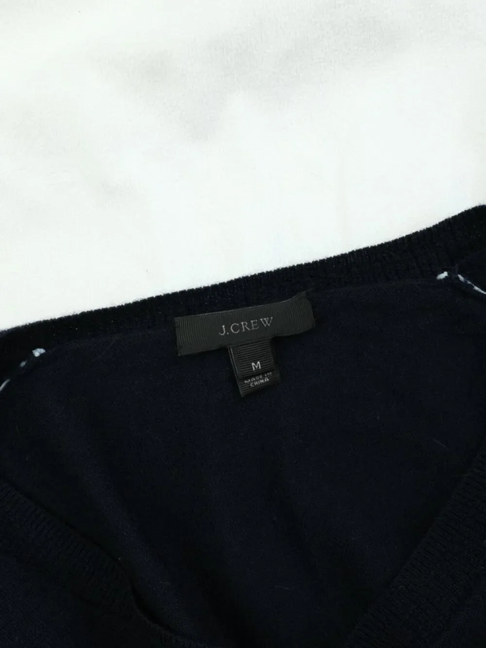 J.Crew Merino Wool V-Neck Sweater Navy Blue Size M Minimalist Style